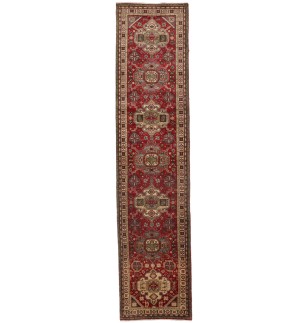 Vintage Floral Red 3X12 Tabriz Persian Runner Rug