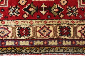 Vintage Floral Red 3X12 Tabriz Persian Runner Rug
