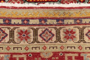 Vintage Floral Red 3X12 Tabriz Persian Runner Rug