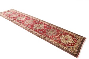 Vintage Floral Red 3X12 Tabriz Persian Runner Rug