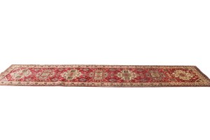 Vintage Floral Red 3X12 Tabriz Persian Runner Rug