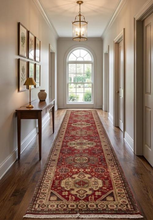 Vintage Floral Red 3X12 Tabriz Persian Runner Rug