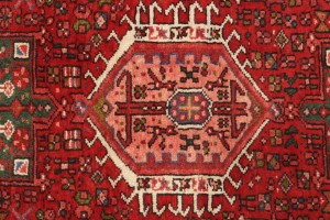 Vintage Red Geometric 3X13 Karajeh Persian Runner Rug