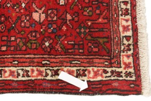 Vintage Red Geometric 3X13 Karajeh Persian Runner Rug