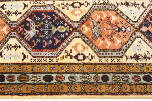 Rare Geometric Semi Antique 2'5X12'9 Oriental Runner Rug Hallway Kitchen Carpet