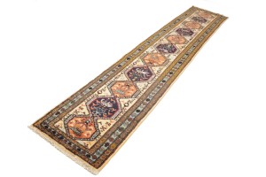 Rare Geometric Semi Antique 2'5X12'9 Oriental Runner Rug Hallway Kitchen Carpet