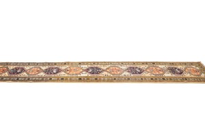 Rare Geometric Semi Antique 2'5X12'9 Oriental Runner Rug Hallway Kitchen Carpet