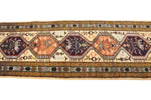 Rare Geometric Semi Antique 2'5X12'9 Oriental Runner Rug Hallway Kitchen Carpet