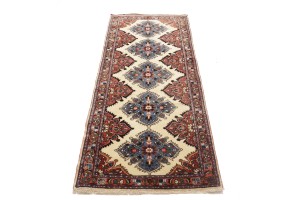 Vintage Cream Floral 3X7 Lilian Persian Runner Rug