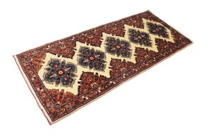 Vintage Cream Floral 3X7 Lilian Persian Runner Rug