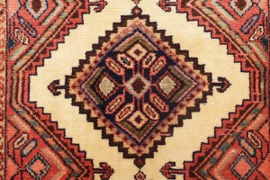 Semi Antique Cream Tribal 3X12 Chenar Persian Runner Rug