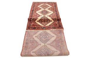 Semi Antique Cream Tribal 3X12 Chenar Persian Runner Rug