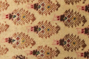 Vintage Cream Floral 3X8 Tabriz Persian Runner Rug