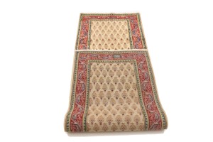 Vintage Cream Floral 3X8 Tabriz Persian Runner Rug