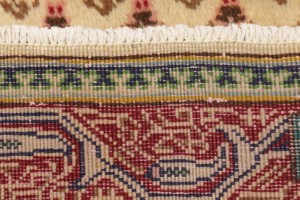 Vintage Cream Floral 3X8 Tabriz Persian Runner Rug