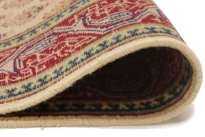 Vintage Cream Floral 3X8 Tabriz Persian Runner Rug