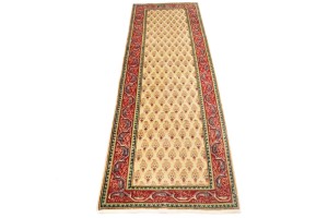 Vintage Cream Floral 3X8 Tabriz Persian Runner Rug