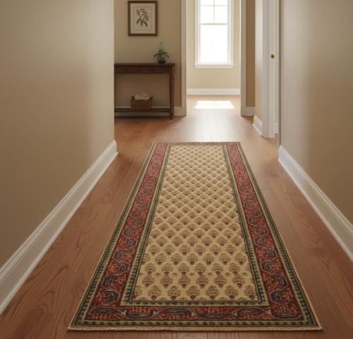 Vintage Cream Floral 3X8 Tabriz Persian Runner Rug