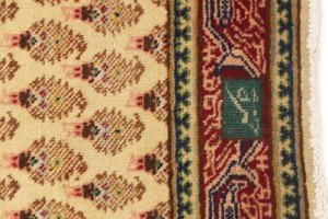 Vintage Cream Floral 3X8 Tabriz Persian Runner Rug