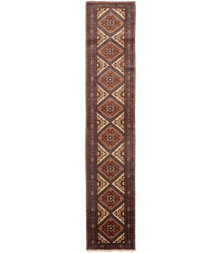 Vintage Rusty Rose Tribal 3X13 Lilian Chenar Persian Runner Rug