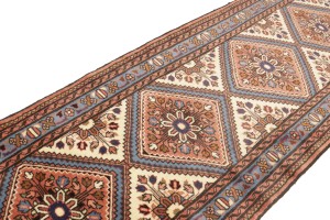 Vintage Rusty Rose Tribal 3X13 Lilian Chenar Persian Runner Rug