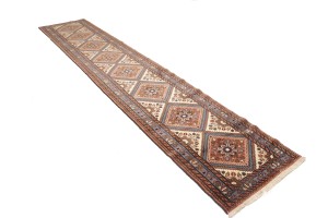 Vintage Rusty Rose Tribal 3X13 Lilian Chenar Persian Runner Rug