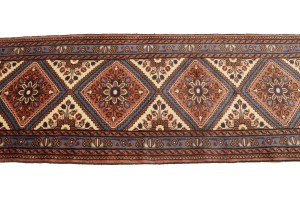 Vintage Rusty Rose Tribal 3X13 Lilian Chenar Persian Runner Rug