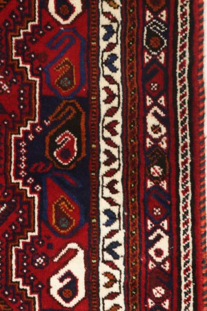 Vintage Red Tribal 4X6 Shiraz Persian Rug
