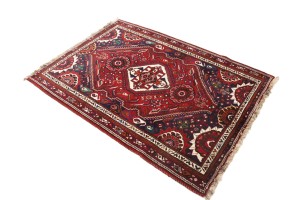 Vintage Red Tribal 4X6 Shiraz Persian Rug