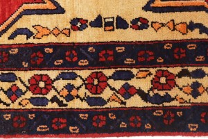 Vintage Red Tribal 5X6 Mazlaghan Persian Rug