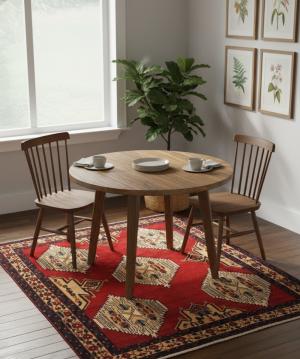 Vintage Red Tribal 5X6 Mazlaghan Persian Rug