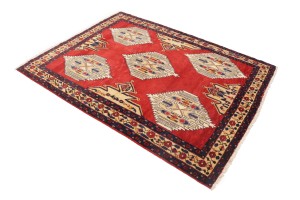 Vintage Red Tribal 5X6 Mazlaghan Persian Rug