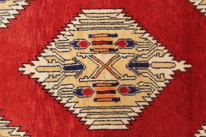 Vintage Red Tribal 5X6 Mazlaghan Persian Rug