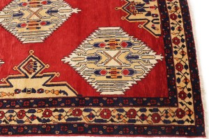 Vintage Red Tribal 5X6 Mazlaghan Persian Rug