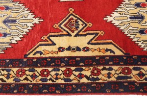 Vintage Red Tribal 5X6 Mazlaghan Persian Rug