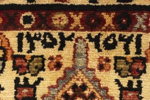 Charcoal Pictorial Tribal 3'5X6'5 Vintage Oriental Rug