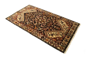 Charcoal Pictorial Tribal 3'5X6'5 Vintage Oriental Rug