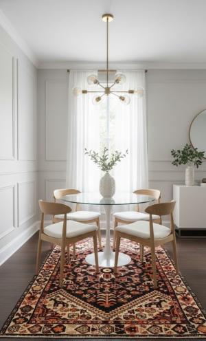 Charcoal Pictorial Tribal 3'5X6'5 Vintage Oriental Rug