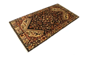 Charcoal Pictorial Tribal 3'5X6'5 Vintage Oriental Rug