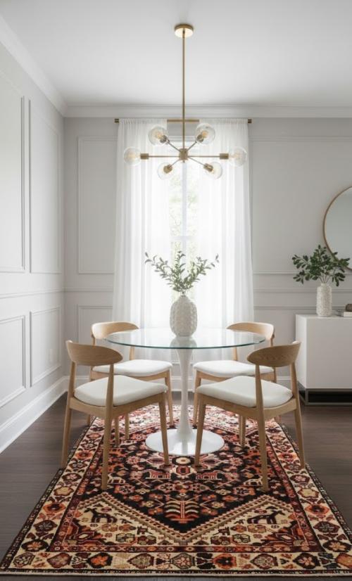 Charcoal Pictorial Tribal 3'5X6'5 Vintage Oriental Rug