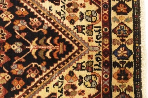 Charcoal Pictorial Tribal 3'5X6'5 Vintage Oriental Rug