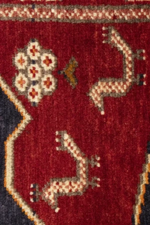 Red Vintage Tribal 3'9X6'4 Nahavand Persian Oriental Rug