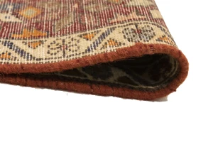 Red Vintage Tribal 3'9X6'4 Nahavand Persian Oriental Rug