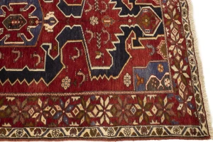 Red Vintage Tribal 3'9X6'4 Nahavand Persian Oriental Rug