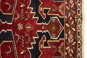 Red Vintage Tribal 3'9X6'4 Nahavand Persian Oriental Rug