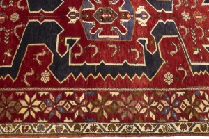 Red Vintage Tribal 3'9X6'4 Nahavand Persian Oriental Rug