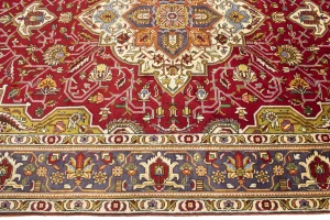 Red Traditional Floral 6'6X9'7 Vintage Oriental Persian Rug