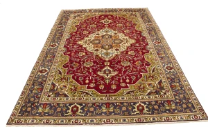 Red Traditional Floral 6'6X9'7 Vintage Oriental Persian Rug