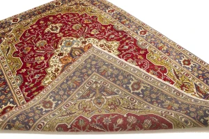 Red Traditional Floral 6'6X9'7 Vintage Oriental Persian Rug