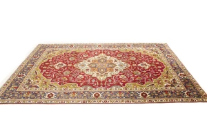 Red Traditional Floral 6'6X9'7 Vintage Oriental Persian Rug